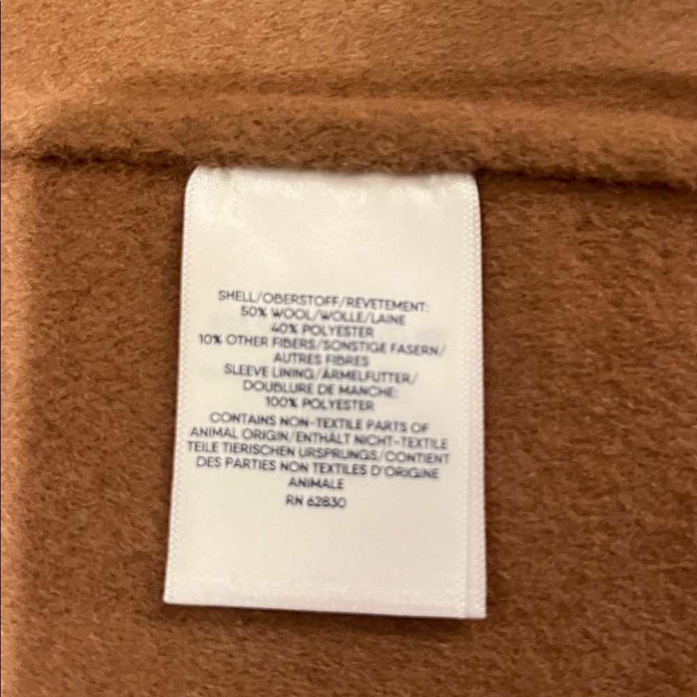 Lands’ End Wool Blend Overcoat - Camel - Size - Large - Picture 14 of 16